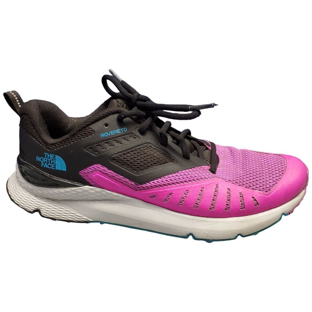 The North Face Rovereto Sneaker Womens Sz 9 Black Pink Purple Mesh Upper Lace Up